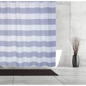 Queen Striped Waffle Linen Look Shower Curtain - Moda at Home