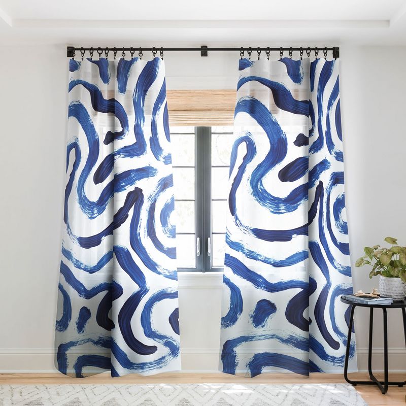 Dan Hobday Art Blue Minimal Single Panel Sheer Window Curtain - Society6, 1 of 7