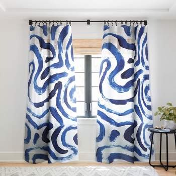 Dan Hobday Art Blue Minimal Single Panel Sheer Window Curtain - Society6