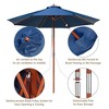 Yescom 9ft Solid Wood Outdoor Patio Umbrella with Base Included Parasol Wheels Stand for Bistro Market Garden Deck Yard Poolside - 4 of 4