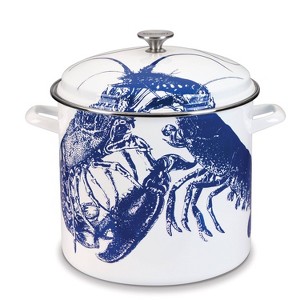 Cuisinart Caskata 16qt Enamel on Steel Stockpot with Cover - Blue Lobster: Dishwasher-Safe, Extra-Deep, Gas & Electric - 1 of 4