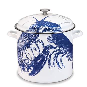Cuisinart Caskata 16qt Enamel on Steel Stockpot with Cover - Blue Lobster