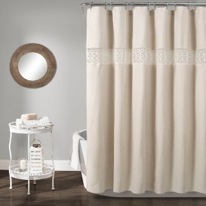 Dana Lace Shower Curtain Neutral - Lush Decor