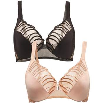 Paramour By Felina  Topaz Breathable Contour Bra 2-pack (black Warm  Neutral 2-pack, 32d) : Target