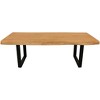 HomeRoots 59" Natural And Black Solid Wood And Iron Live Edge Coffee Table - 4 of 4
