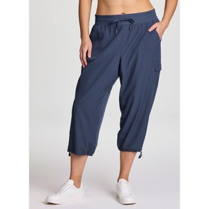 RBX Active Women's Cargo Style Capri Pants, Quick Drying Adjustable Leg Cropped Jogger Pant for Casual Wear, Hiking, Workouts - 1 of 4