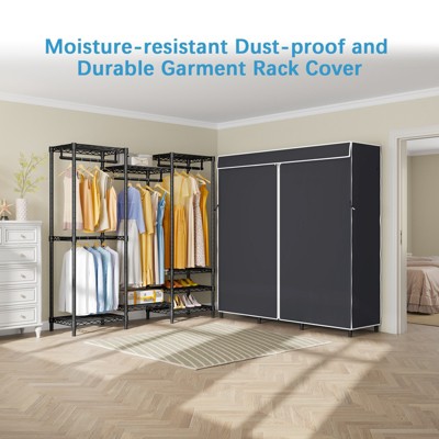 Black Medium Portable Closet System with Oxford Fabric Cover