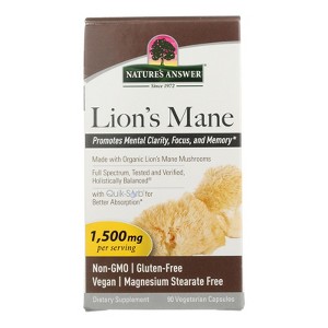 Nature's Answer - Lion's Mane - Vegetarian Capsules - 1 Each - 90 Count - 1 of 2