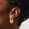 Black Bow Jewelry Wide Hammered Puffed Round Hoop Earrings in 14k Yellow Gold - 3 of 4