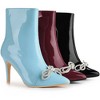 Perphy Women's Bow Rhinestone Pointy Toe Stiletto Heels Ankle Boots - 3 of 4