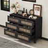 Spacious Full Size Rustic 6 Drawer Wooden Dresser, Classic Farmhouse Storage Cabinet with Metal Handles for Bedroom-Maison Boucle - 2 of 4