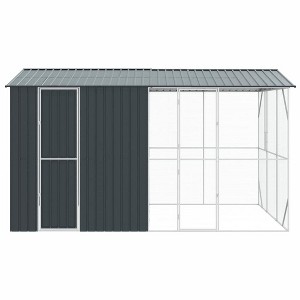 vidaXL Bird Cage Anthracite 422 x 103 x 142 cm Galvanized steel - 1 of 4