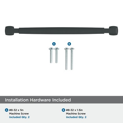 Matte Black Zinc Cabinet Drawer Pull with Mounting Hardware