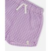 Deux par Deux Girl Crinkle Short White Checkered Lilac - 4 of 4