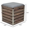 Cheung's SiloSong Set of 2 Square Wood Slat Storage Bench - Gray - 2 of 4