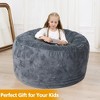 Bean Bag Covers Only, Adult Bean Bag Chair Cover No Filler, Round Soft Fluffy Faux Fur Beanbag Lazy Sofa Bed Cover - 4 of 4