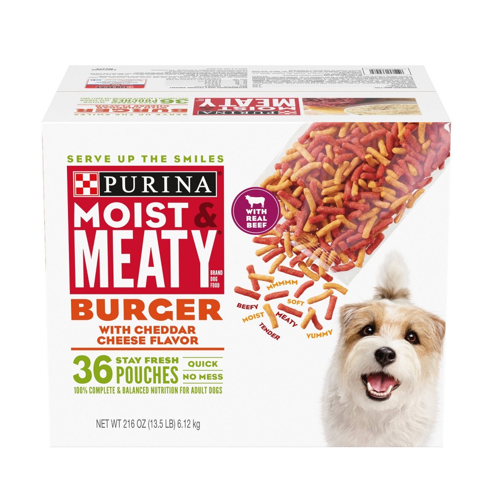 Photos - Dog Food Moist & Meaty Beef Burguer with Cheddar Cheese Flavor Dry  - 36ct