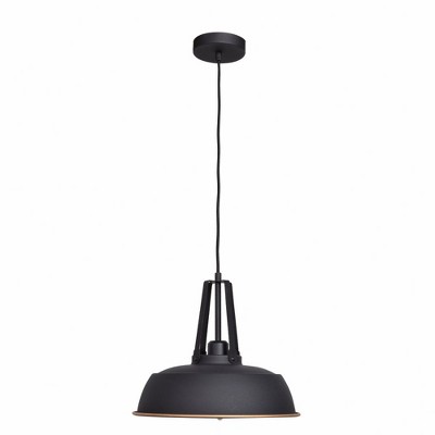Matte Black and Gold Glass Pendant Light