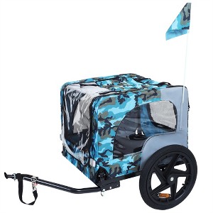 COWLOWN Orange Outdoor Heavy Duty Collapsible Pet Bike Trailer with Universal Hitch, Foldable Dog/Cargo Carrier Cart for Bicycles - 1 of 4