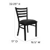 Emma and Oliver Black Ladder Back Metal Restaurant Dining Chair - 4 of 4