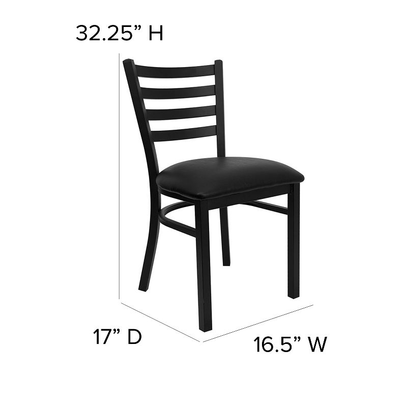 Flash Furniture Black Ladder Back Metal Restaurant Chair, 5 of 14