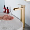 Cobbe Bathroom Faucet Single Handle with Pop-Up Drain Single-Hole Installation Bathroom Vessel Sink Faucet Brushed Gold - 3 of 4