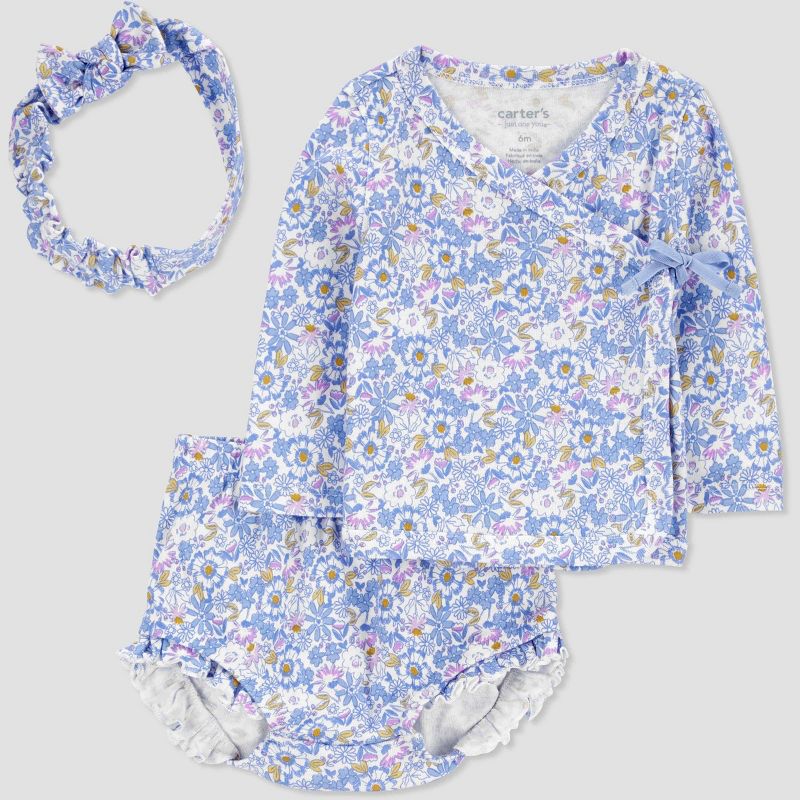 Carter's Just One You® Baby Girls' 3pc Floral Coordinate Set, 1 of 4