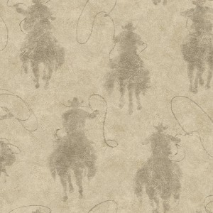 RoomMates Yellowstone Stockman Silhouette Kids' Peel and Stick Wallpaper Beige - 1 of 4