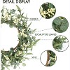 Attop 20'' Eucalyptus Wreath for Front Door, Porch, Window - Green Decor for Home, Farmhouse - 3 of 4