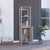 TiramisuBest Arctic Linen Cabinet, With Four Shelves, Single Door Cabinet,Beige - 2 of 4