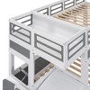 NicBex Twin Over Full Bunk Bed with Guardrail and 2 Drawers,Loft Bed with Ladder and Converts to 2 Beds,Noise Reduced Bunk Beds for Bedroo - 4 of 4