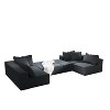 TiramisuBest 132" Modular L-Shaped Upholstered Sectional Sofa Set w/ 6 Pillows & Free Combination for Living Room & Bedroom,Black - 4 of 4