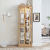SKRAN 71" H Lighted Curio Cabinet Display Case, Wooden Cabinets with Adjustable Shelves and Tempered Glass Door for Living Room - 2 of 4