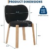 Cute Vanity Chair with Love Backrest, Modern Makeup Vanity Stool Teddy Fabric for Dressing Home Office Bedoom Dinning Room and Living Room - 2 of 4