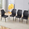 FURNIinspire Dining Chairs A set of 4 PU Comfort modern Dining Chairs, black Metal Legs Dining Chairs For Kitchen, Black, 18"*18"*37" - 2 of 4