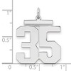 Black Bow Jewelry Sterling Silver, Athletic Collection, Large Polished Number 35 Pendant - 2 of 3