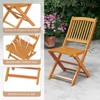 Tangkula Patio Folding Chair Set of 4 Portable Acacia Wood Dining Chairs with High Back & Seat Cushions Beige/Navy/Red - 3 of 4