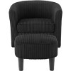 Swivel Accent Chair with Ottoman, Corduroy Upholstered Barrel Chairs with Washable Cushion, Arm Chair Footrest Set, Reading Chair - 4 of 4