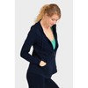 Sofra Women's Cotton Comfort Zip Up Hoodie Jersey Sweater - 2 of 3