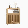 Resenkos  Large Capacity Bamboo Storage Cabinet Furniture for Bathroom Living Room Bathroom Bamboo Storage Cabinet - 3 of 4