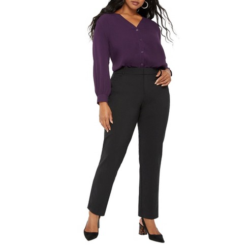 Eloquii Women's Plus Size Tall Kady Fit Double-weave Pant, 18