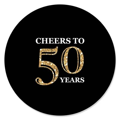 Big Dot of Happiness Adult 50th Birthday - Gold - Birthday Party Circle Sticker Labels - 24 Count