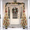 4.5ft Pre-Lit Snow Flocked Artificial Christmas Tree with 200 Lights & 12 Red Berries-286 Branch Tips,Snowman Potted Base for Home/Office - 2 of 4