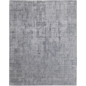 Light Blue and Silver Abstract Hand Woven Worn Faded Area Rug - 1 of 4