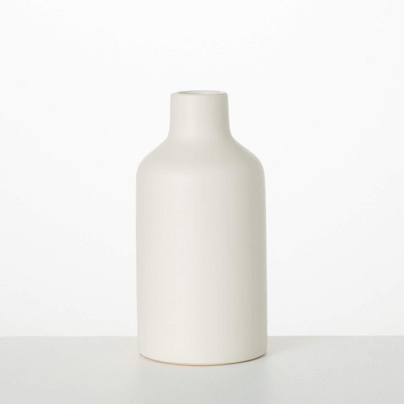 Sullivans 10.5" Matte White Bottle Vase, Ceramic, 1 of 4