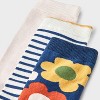 Women's Vintage Floral 3pk Crew Socks - A New Day™ Navy/Pink/White 4-10: Tagless, Smooth Toe Seams - 3 of 3