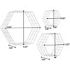 Sorbus Metal Wire Hexagon Design Wall Mounted Floating Shelves, Set of 3 - White - 3 of 4