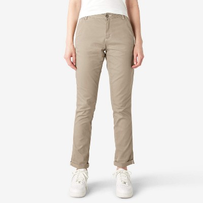 Dickies Women's Slim Straight Fit Roll Hem Carpenter Pants