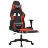 vidaXL Massage Gaming Chair with Footrest Black&Red Faux Leather - 3 of 4