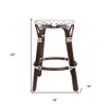 HomeRoots 24" Dark Brown White and Brown Rattan Backless Counter Height Bar Chair - 3 of 3
